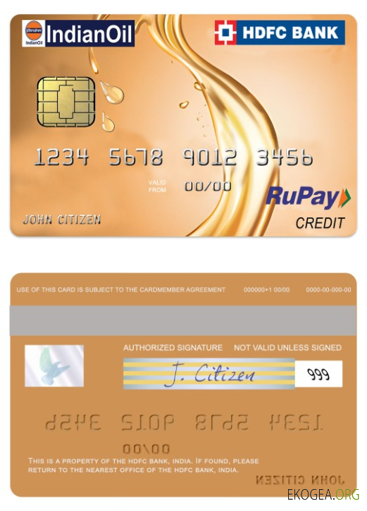 Inde IndianOil HDFC Bank RuPay Carte de crédit